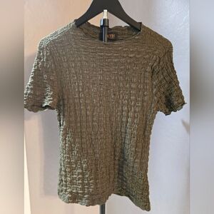 Truth By Republic Olive Green Textured Womens Shirt Size S
